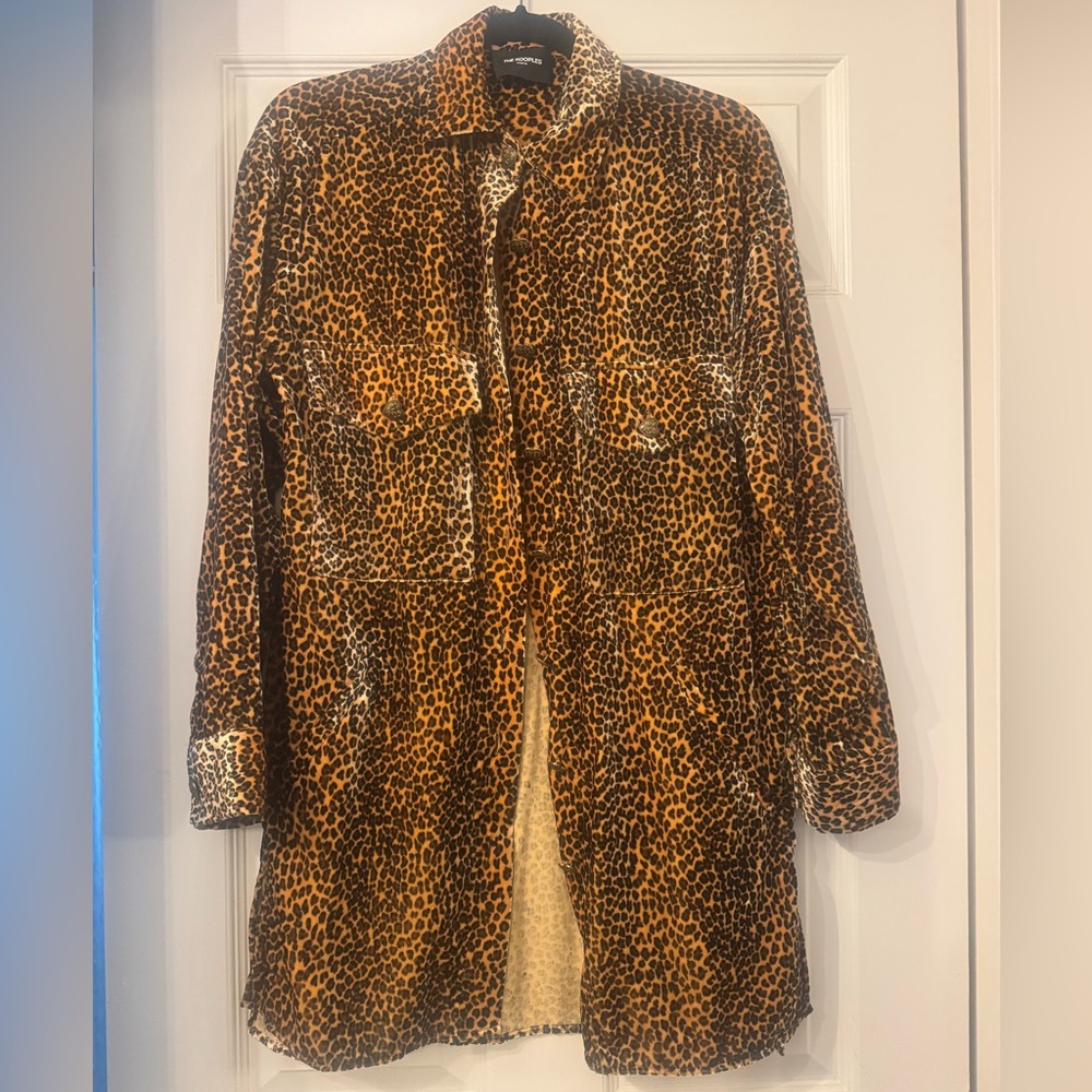 The Kooples Brown Leopard velvet shirt /jacket